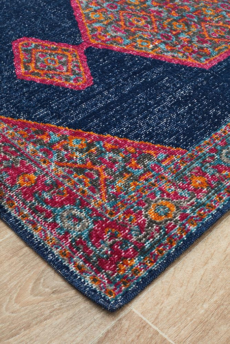 Erdek Navy Stonewashed Aztec Figaree Vintage Runner Rug, Rugs, Ozark Home 