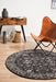 Ellora Charcoal Round Faded Transitional Grid Contemporary Rug, Rugs, Ozark Home 