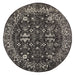 Ellora Charcoal Round Faded Transitional Grid Contemporary Rug, Rugs, Ozark Home 