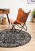 Ellora Charcoal Round Faded Transitional Grid Contemporary Rug, Rugs, Ozark Home 