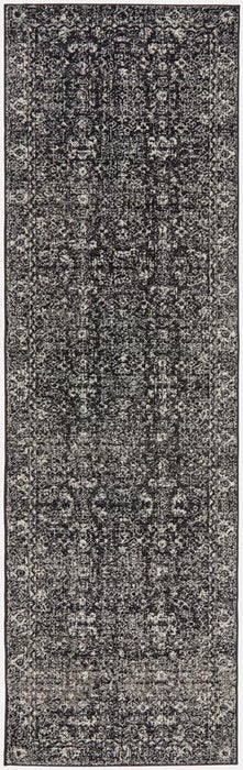 Ellora Charcoal Faded Transitional Grid Contemporary Rug, Rugs, Ozark Home 