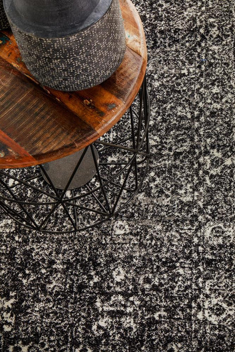 Ellora Charcoal Faded Transitional Grid Contemporary Runner Rug, Rugs, Ozark Home 