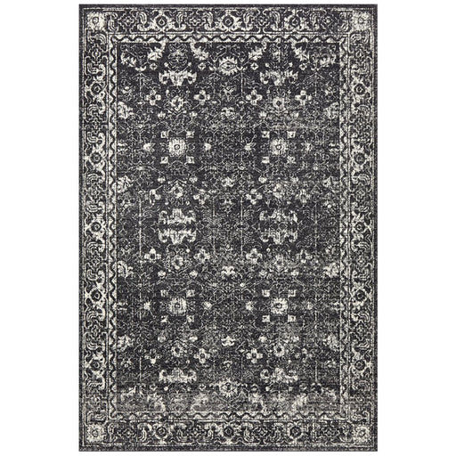 Ellora Charcoal Faded Transitional Grid Contemporary Rug, Rugs, Ozark Home 