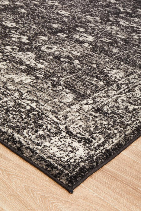 Ellora Charcoal Faded Transitional Grid Contemporary Rug, Rugs, Ozark Home 