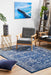 Ellora Navy Faded Transitional Grid Contemporary Rug, Rugs, Ozark Home 