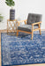 Ellora Navy Faded Transitional Grid Contemporary Rug, Rugs, Ozark Home 