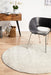 Ellora Silver Round Faded Transitional Grid Contemporary Rug, Rugs, Ozark Home 