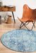 Ellora Blue Round Faded Transitional Medallion Contemporary Rug, Rugs, Ozark Home 