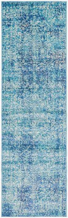 Ellora Blue Faded Transitional Medallion Contemporary Rug, Rugs, Ozark Home 