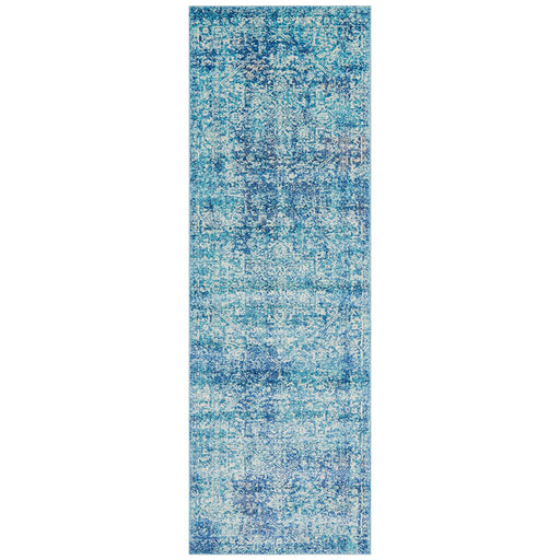 Ellora Blue Faded Transitional Medallion Contemporary Runner Rug, Rugs, Ozark Home 