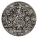 Ellora Charcoal Round Faded Transitional Medallion Contemporary Rug, Rugs, Ozark Home 