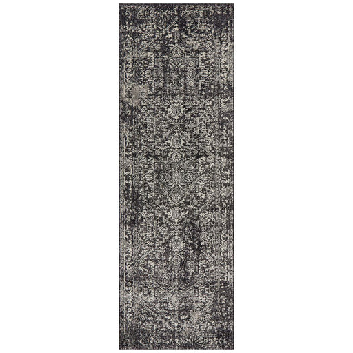 Ellora Charcoal Faded Transitional Medallion Contemporary Runner Rug, Rugs, Ozark Home 