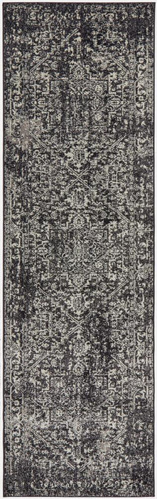 Ellora Charcoal Faded Transitional Medallion Contemporary Rug, Rugs, Ozark Home 