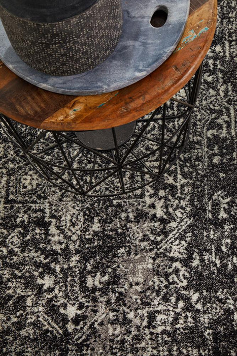 Ellora Charcoal Faded Transitional Medallion Contemporary Runner Rug, Rugs, Ozark Home 