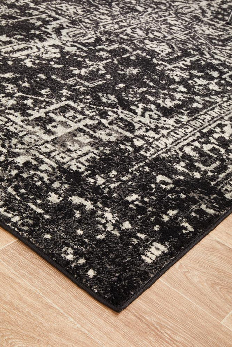 Ellora Charcoal Faded Transitional Medallion Contemporary Rug, Rugs, Ozark Home 