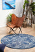 Ellora Navy Round Faded Transitional Medallion Contemporary Rug, Rugs, Ozark Home 