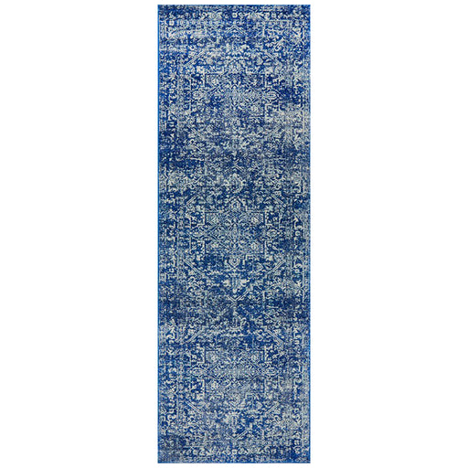 Ellora Navy Faded Transitional Medallion Contemporary Runner Rug, Rugs, Ozark Home 