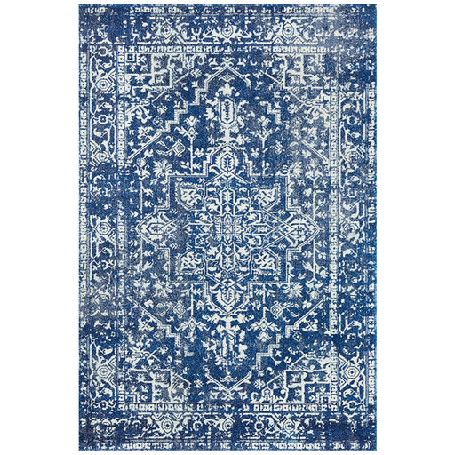 Ellora Navy Faded Transitional Medallion Contemporary Rug, Rugs, Ozark Home 