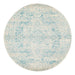 Ellora White & Blue Round Faded Transitional Medallion Contemporary Rug, Rugs, Ozark Home 