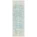 Ellora White & Blue Faded Transitional Medallion Contemporary Runner Rug, Rugs, Ozark Home 