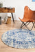 Ellora White & Navy Round Faded Transitional Medallion Contemporary Rug, Rugs, Ozark Home 