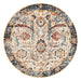 Ellora Ivory Round Faded Transitional Floral Contemporary Rug, Rugs, Ozark Home 