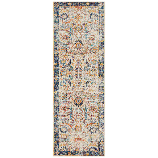 Ellora Ivory Faded Transitional Floral Contemporary Runner Rug, Rugs, Ozark Home 