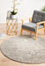 Ellora Grey Round Faded Transitional Grid Contemporary Rug, Rugs, Ozark Home 