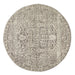 Ellora Grey Round Faded Transitional Grid Contemporary Rug, Rugs, Ozark Home 