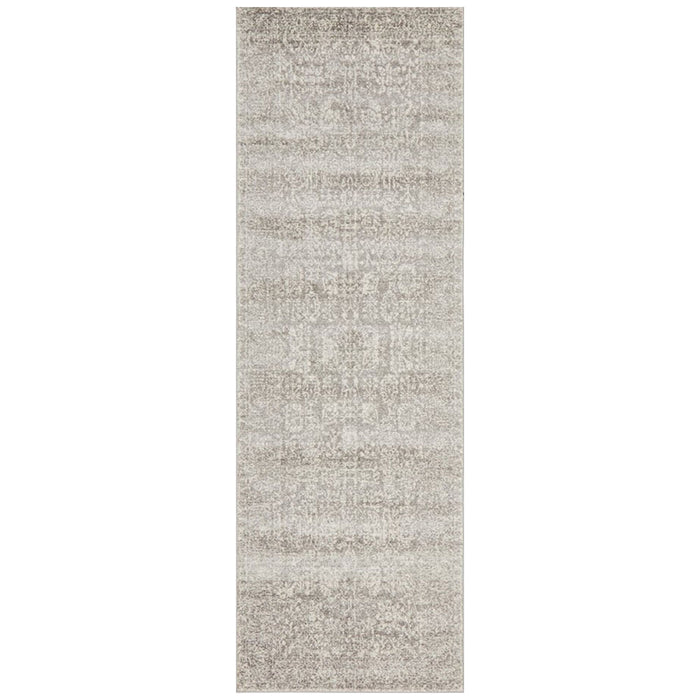 Ellora Silver Faded Transitional Floral Medallion Contemporary Runner Rug, Rugs, Ozark Home 