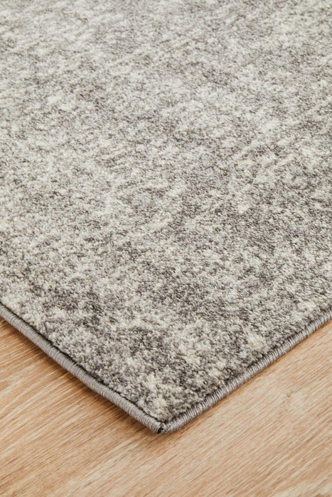 Ellora Grey Faded Transitional Grid Contemporary Runner Rug, Rugs, Ozark Home 