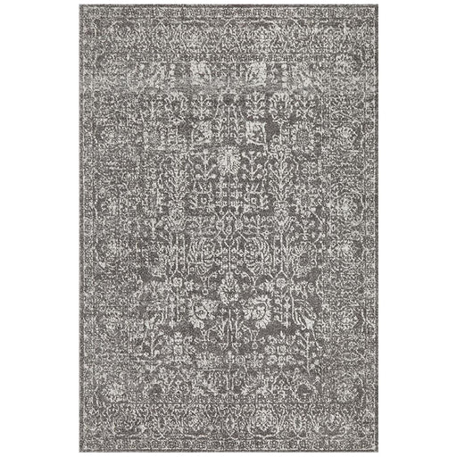 Ellora Grey Faded Transitional Grid Contemporary Rug, Rugs, Ozark Home 