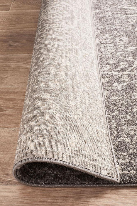 Ellora Grey Faded Transitional Grid Contemporary Rug, Rugs, Ozark Home 