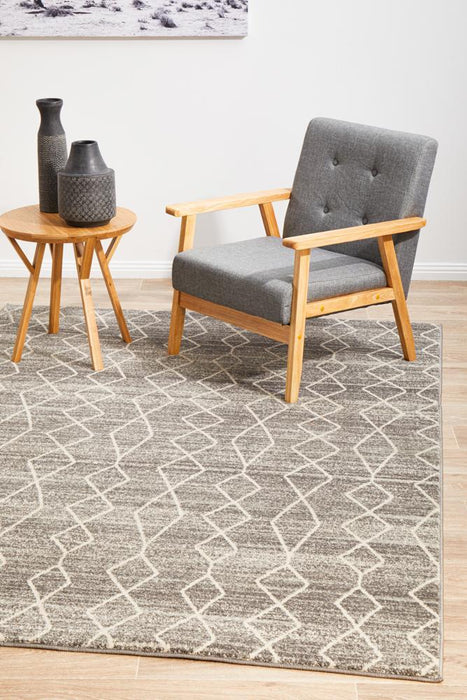 Ellora Silver Faded Transitional Aztec Contemporary Rug, Rugs, Ozark Home 