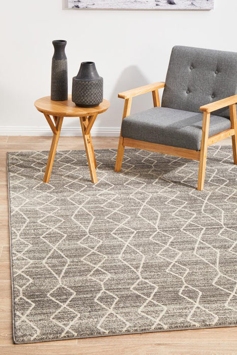 Ellora Silver Faded Transitional Aztec Contemporary Rug, Rugs, Ozark Home 