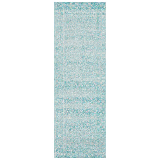 Ellora Blue Faded Transitional Floral Grid Contemporary Runner Rug, Rugs, Ozark Home 