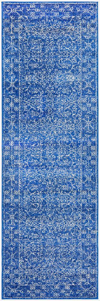 Ellora Navy Faded Transitional Floral Grid Contemporary Rug, Rugs, Ozark Home 