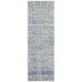 Ellora White & Blue Faded Transitional Floral Grid Contemporary Runner Rug, Rugs, Ozark Home 