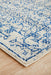 Ellora White & Blue Faded Transitional Floral Grid Contemporary Runner Rug, Rugs, Ozark Home 