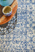 Ellora White & Blue Faded Transitional Floral Grid Contemporary Runner Rug, Rugs, Ozark Home 