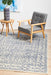 Ellora White & Blue Faded Transitional Floral Grid Contemporary Rug, Rugs, Ozark Home 