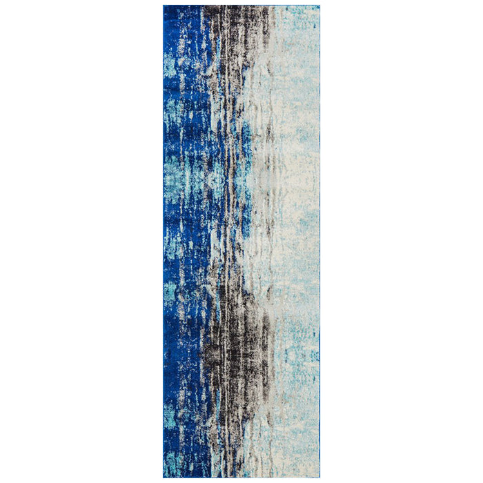 Ellora Blue Abstract Seascape Contemporary Runner Rug, Rugs, Ozark Home 