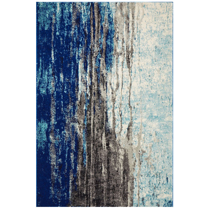 Ellora Blue Abstract Seascape Contemporary Rug, Rugs, Ozark Home 