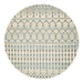 Ellora White Round Faded Aztec Motif Contemporary Rug, Rugs, Ozark Home 