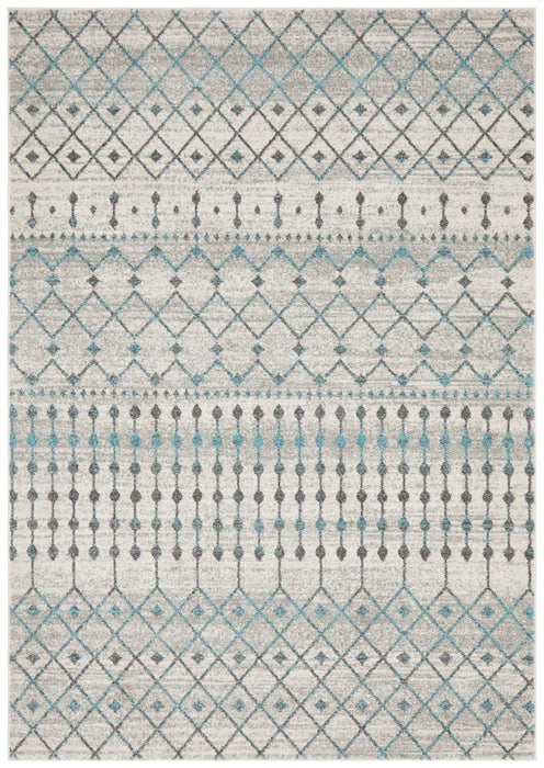 Ellora White Faded Aztec Motif Contemporary Rug, Rugs, Ozark Home 