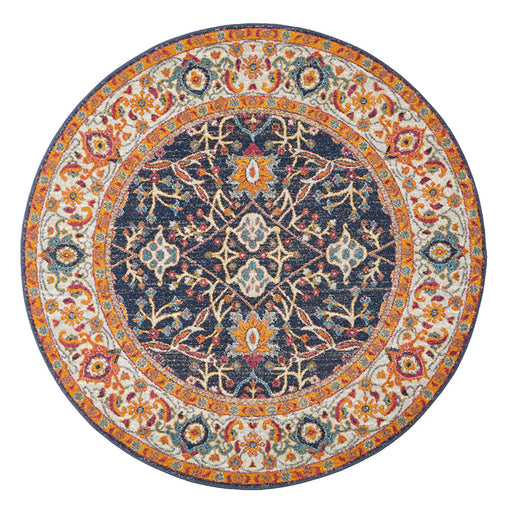 Ellora Round Multicoloured Floral Breeze Contemporary Rug, Rugs, Ozark Home 