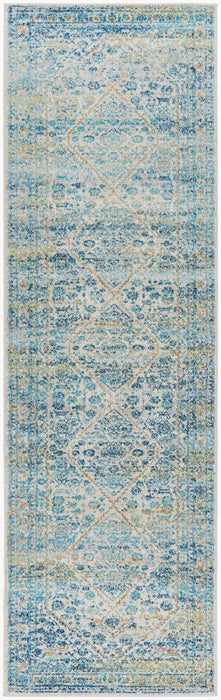 Ellora Silver Faded Floral Medallion Contemporary Rug, Rugs, Ozark Home 