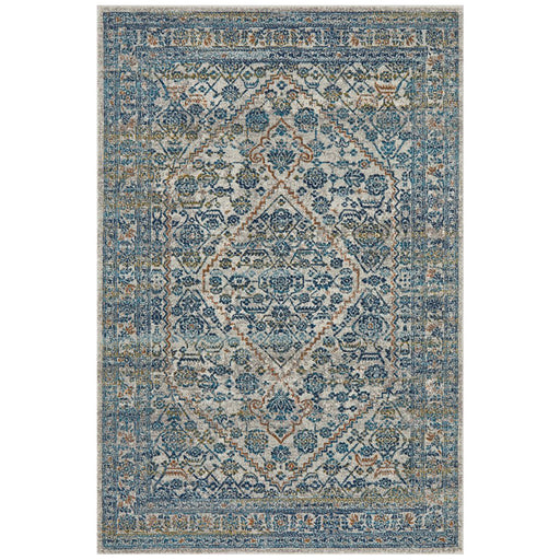 Ellora Silver Faded Floral Medallion Contemporary Rug, Rugs, Ozark Home 