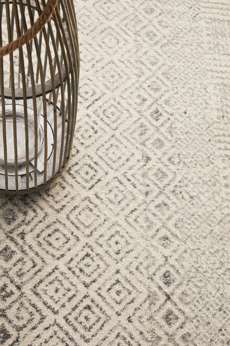 Ellora Grey Faded Transitional Diamond Motif Contemporary Rug, Rugs, Ozark Home 