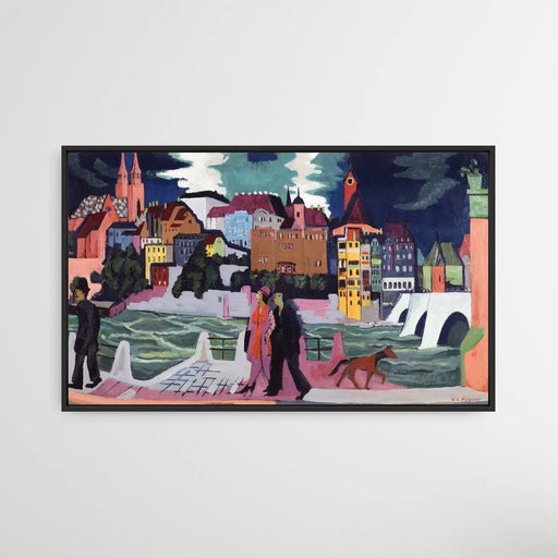 Ernst Ludwig Kirchner's View of Basel and the Rhine (1927-1928), Wall Art, Ozark Home 